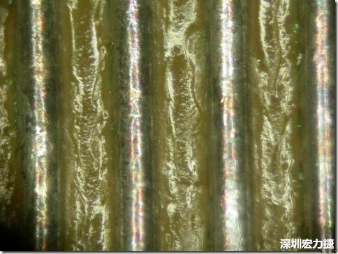 經(jīng)過168小時的高溫高濕環(huán)境實驗后，此錫膏的SIR最低還可達(dá)到150,000,000 ohms，取LOG10為108.176，此錫膏的SIR雖然比較低，但是吃錫狀況明顯好很多，只是助焊劑明顯殘留